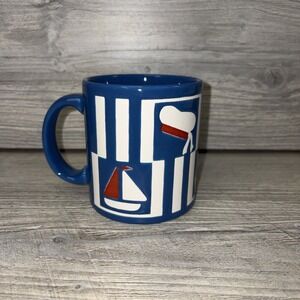 Vintage Waechtersbach Mug with Sailboats Germany Nautical Coffee Tea (e2)